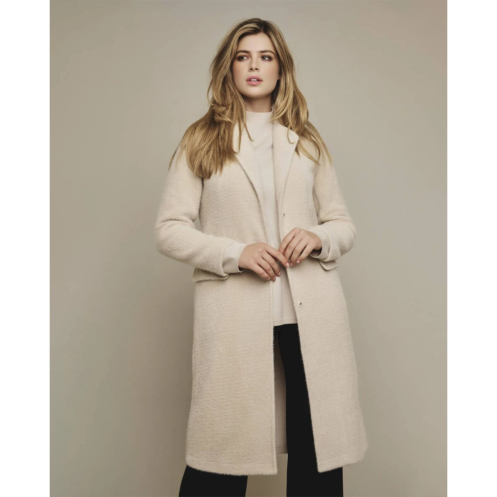 Rino&Pelle Lange Single-Breasted Jas Beige Dames