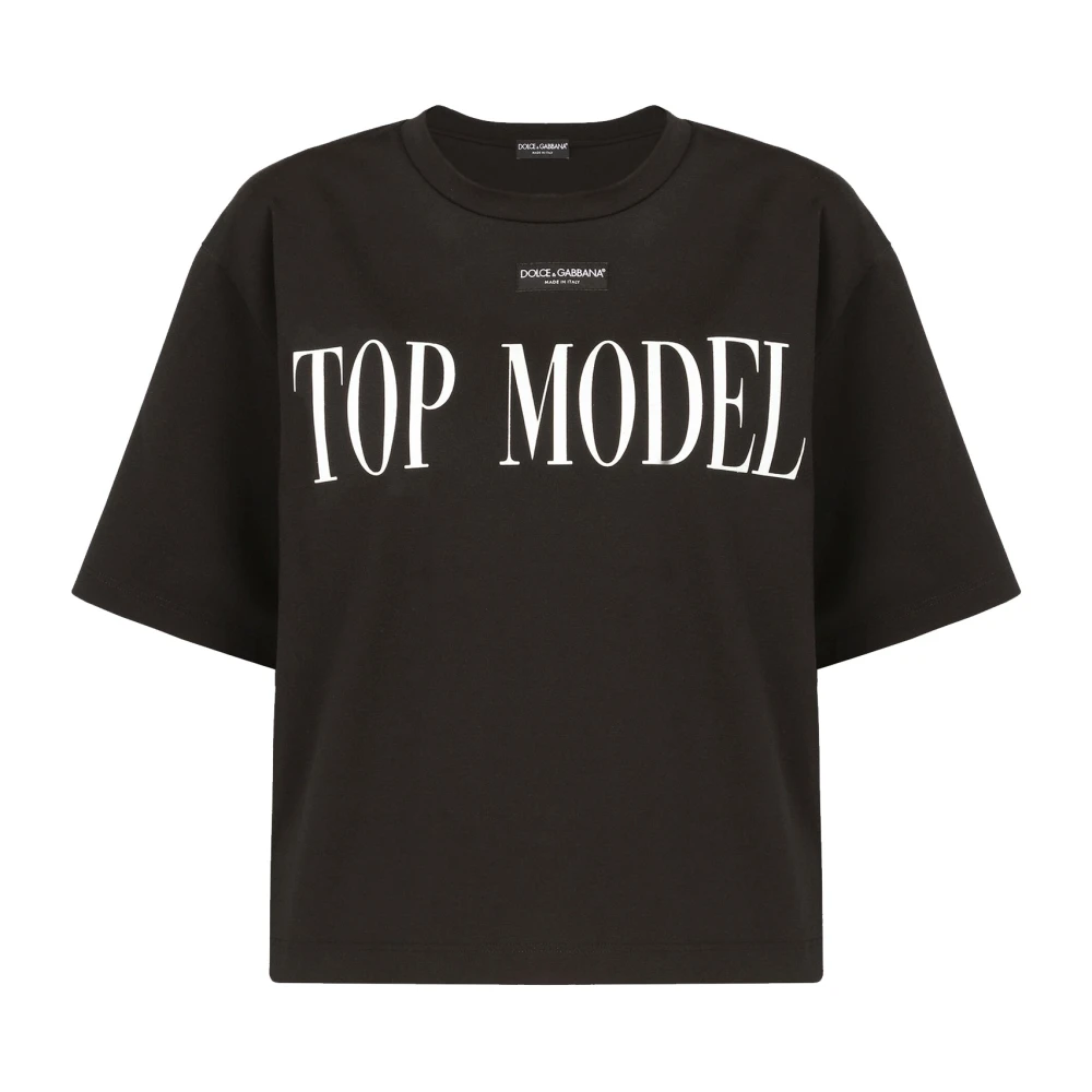 Dolce & Gabbana Stijlvolle Zwarte Top Model T-Shirt Black Dames