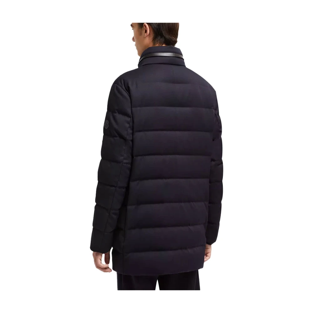 Moncler Stijlvolle wollen jas met verborgen capuchon Blue Heren