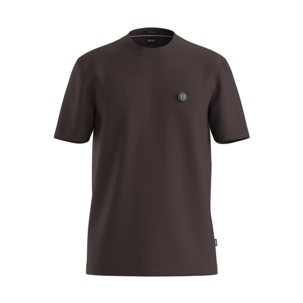 Hugo Men's Brown T-Shirts, Xl, Embroidered Logo T-Shirt