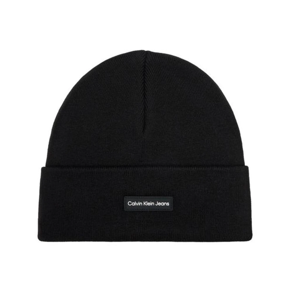 Calvin Klein Zwarte Winter Beanie Hoed Black Heren