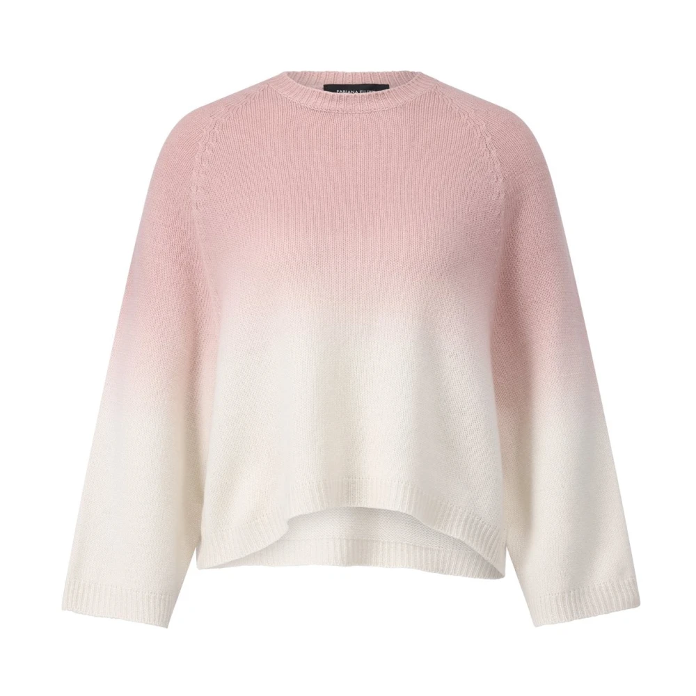 Fabiana Filippi Zijde Kasjmier Ombre Gebreide Trui Pink Dames