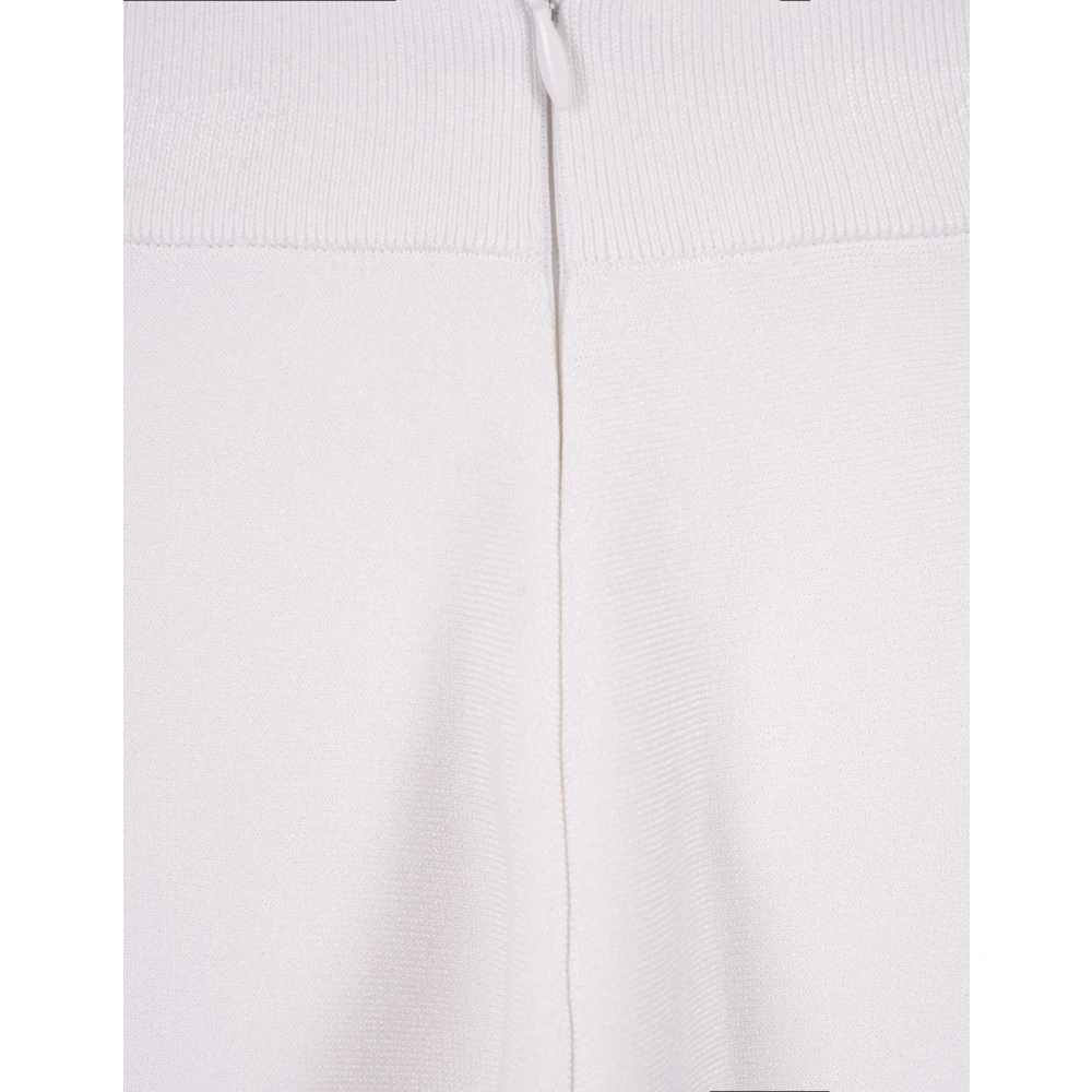 alexander mcqueen Witte Gerende Rok Geribbelde Tailleband White Dames