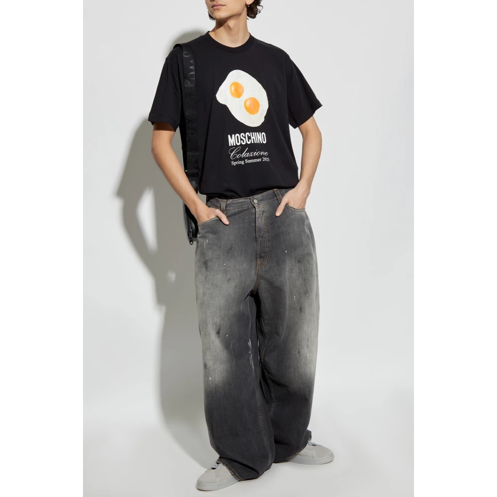 Moschino Bedrukt T-shirt Black Heren