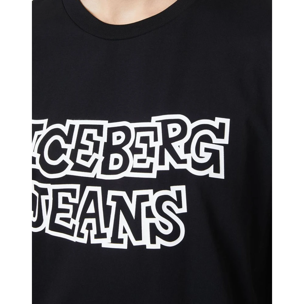 Iceberg Zwart T-shirt uit de Re-Edit collectie Black Heren