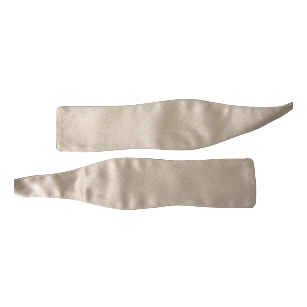Dolce & Gabbana Beige Zijden Vlinderdas Beige Heren