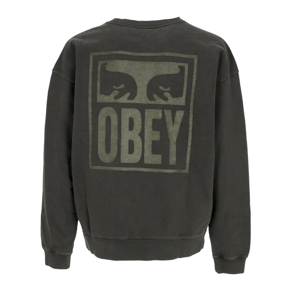 Obey Pigment Eyes Icon Crewneck Sweatshirt Black Heren