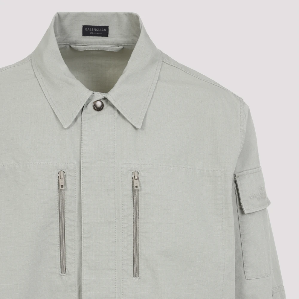 Balenciaga Militaire Beige Lange Mouw Shirt Beige Heren