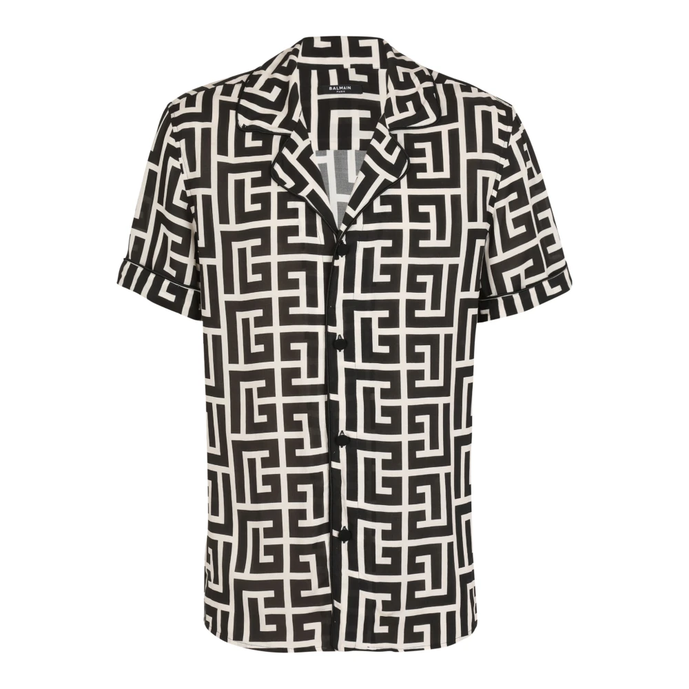 Balmain Kortemouw PB Labyrinth pyjama shirt Black Heren