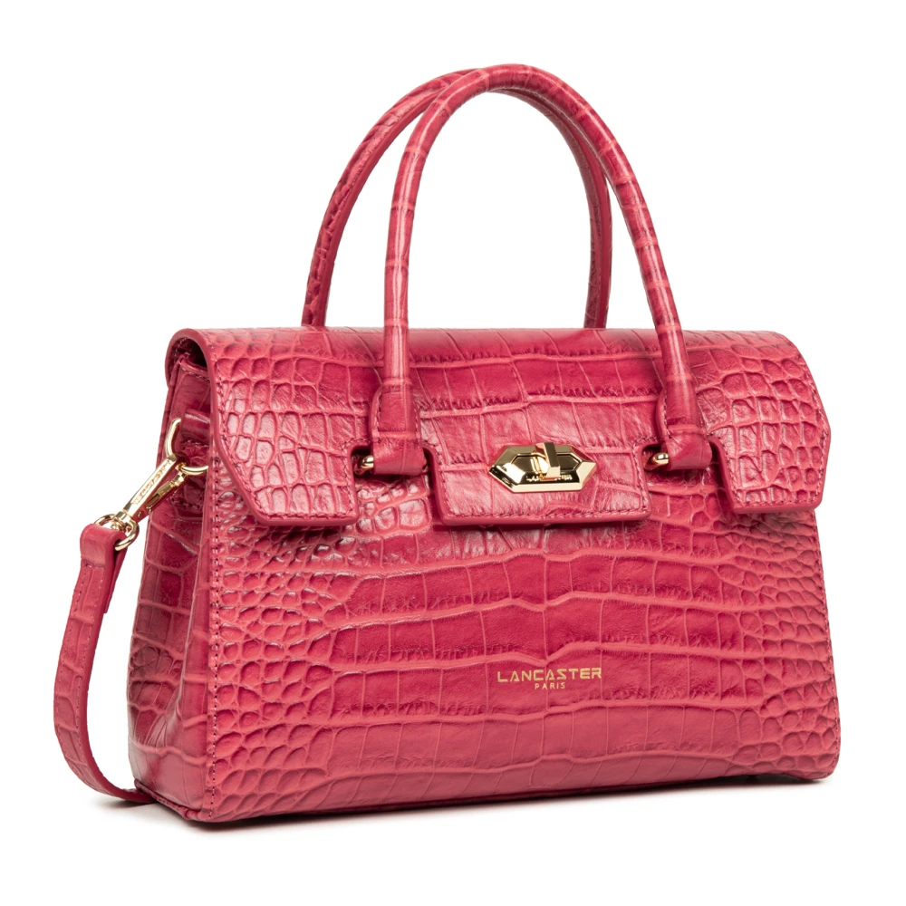 Lancaster Flap Handtas met Metalen Sluiting Pink Dames