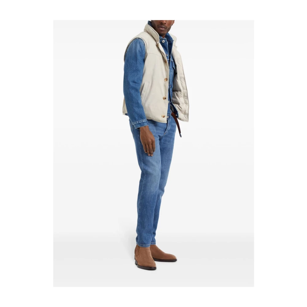 BRUNELLO CUCINELLI Blauwe Cashmere Crew Neck Sweater Blue Heren