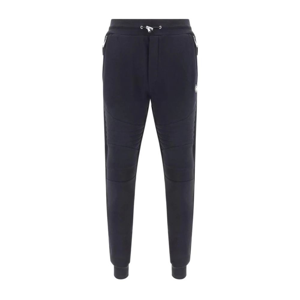 Philipp Plein Jogger Sweatpants met Textuurpaneel en Logo Black Heren
