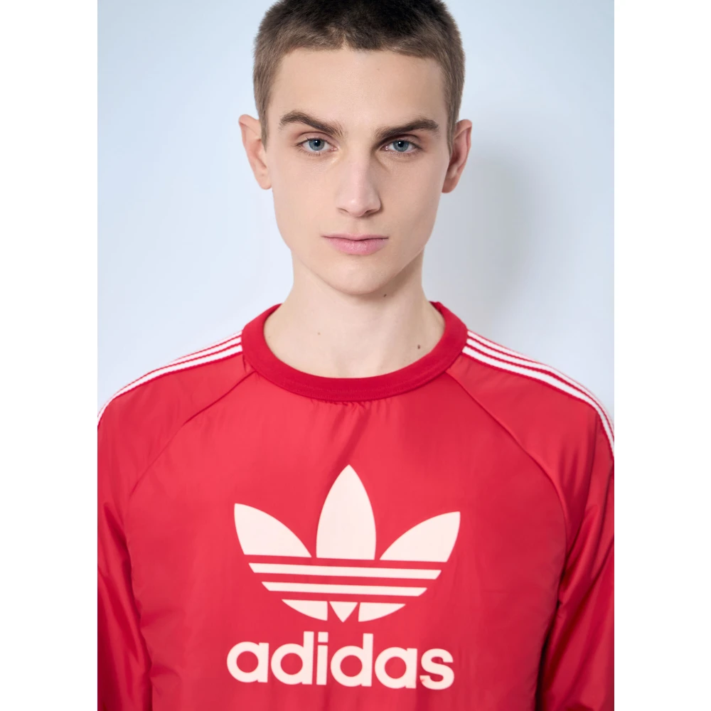 Adidas Logo Motif Crewneck Sweatshirt Red Heren
