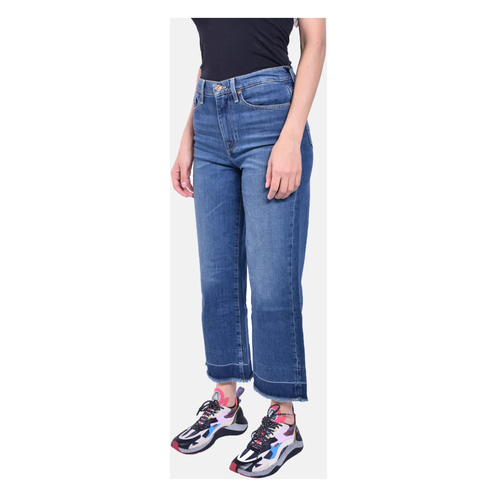 7 For All Mankind Cropped Jeans Blue Dames