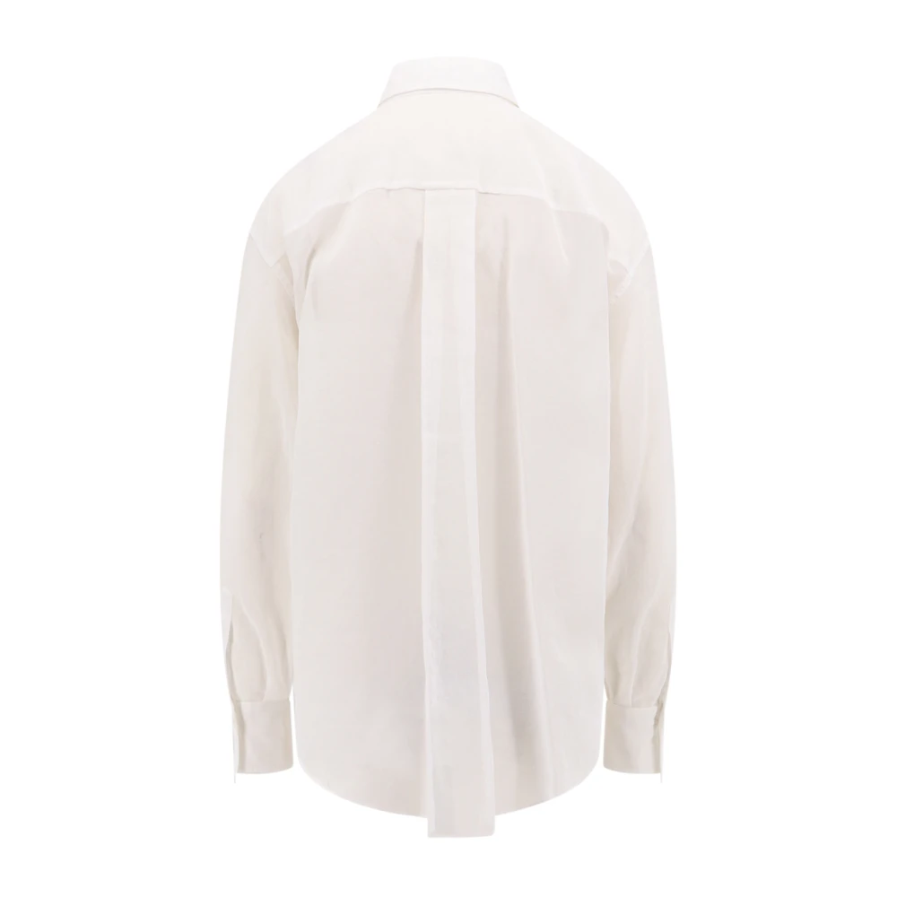 BRUNELLO CUCINELLI Witte overhemd met puntkraag Made in Italy White Dames