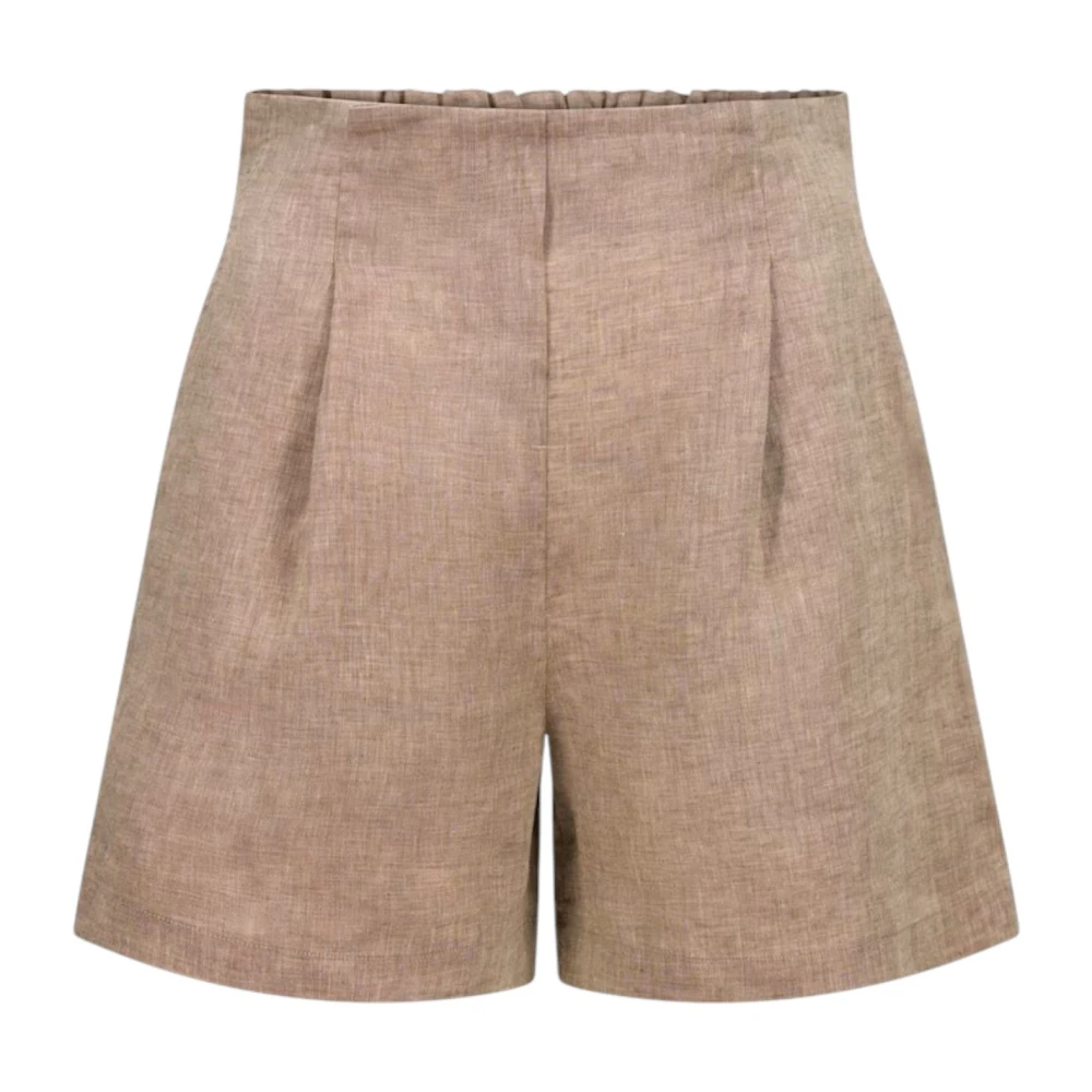 Stenströms Women's Brown Short Shorts, M, Light Linen Shorts