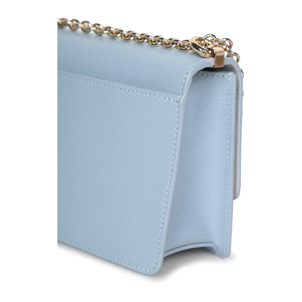 Furla Elegante Zilveren Ketting Schouderband Handtas Blue Dames