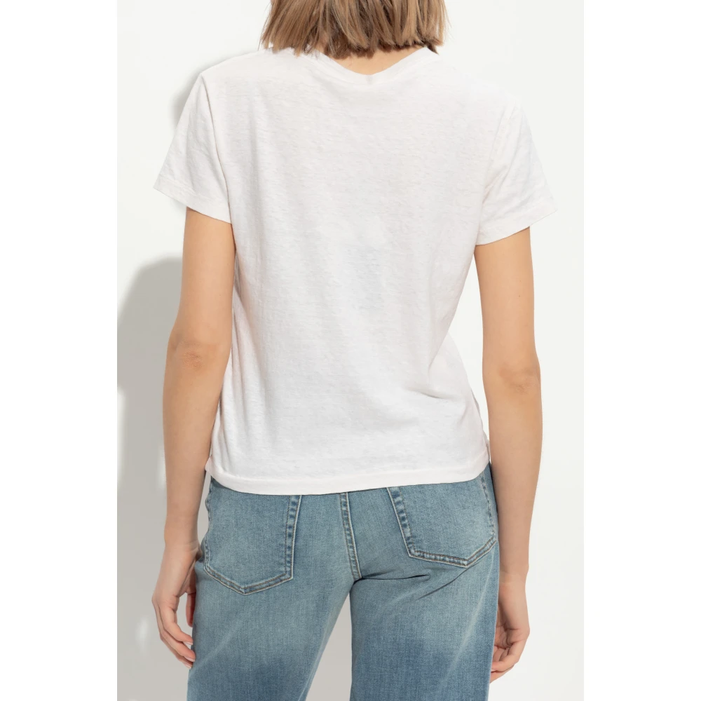 Re Done Bedrukt T-shirt White Dames