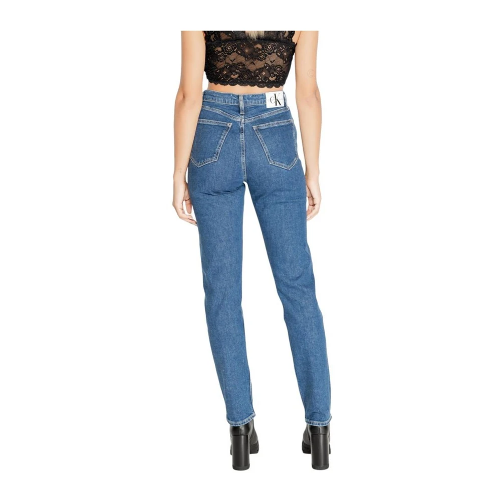 Calvin Klein Jeans Slim Cotton Blend Jeans Collectie Blue Dames