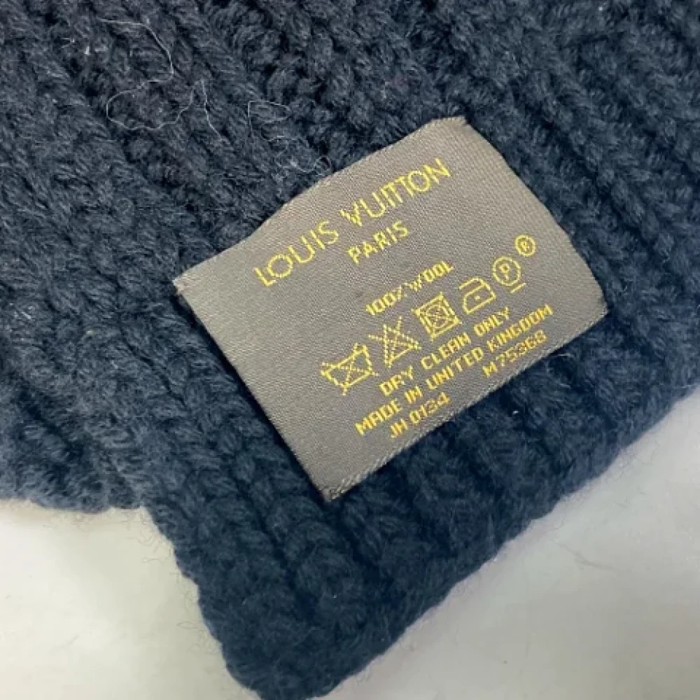 Louis Vuitton Vintage Pre-owned Wool scarves Blue Heren