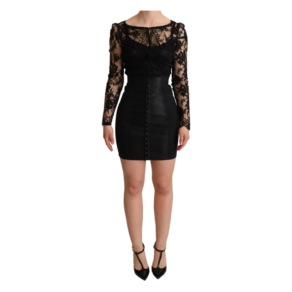 Dolce & Gabbana Women's Black Elegant Lace Mini-Dress Delight