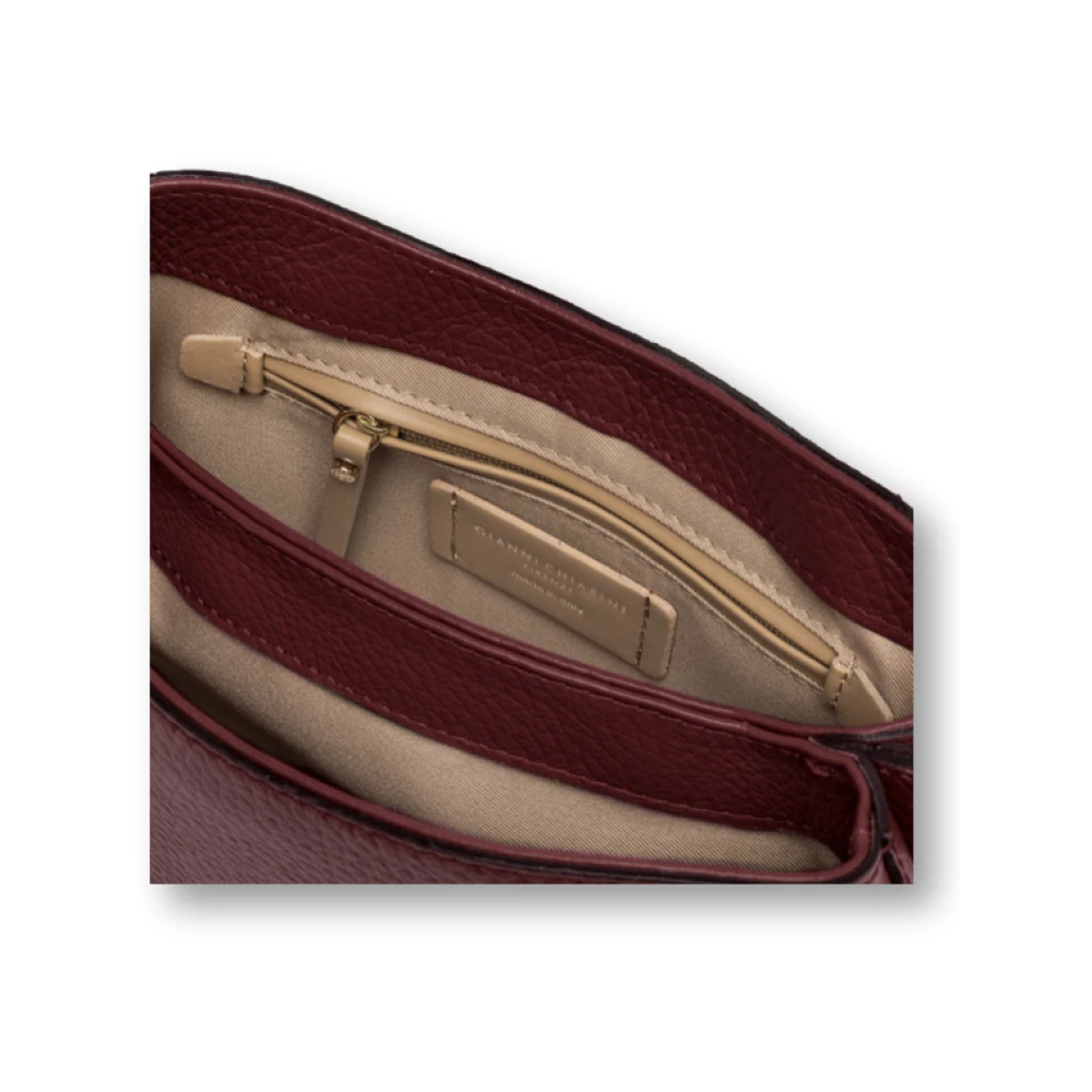 Gianni Chiarini Ronde Leren Schoudertas Brown Dames