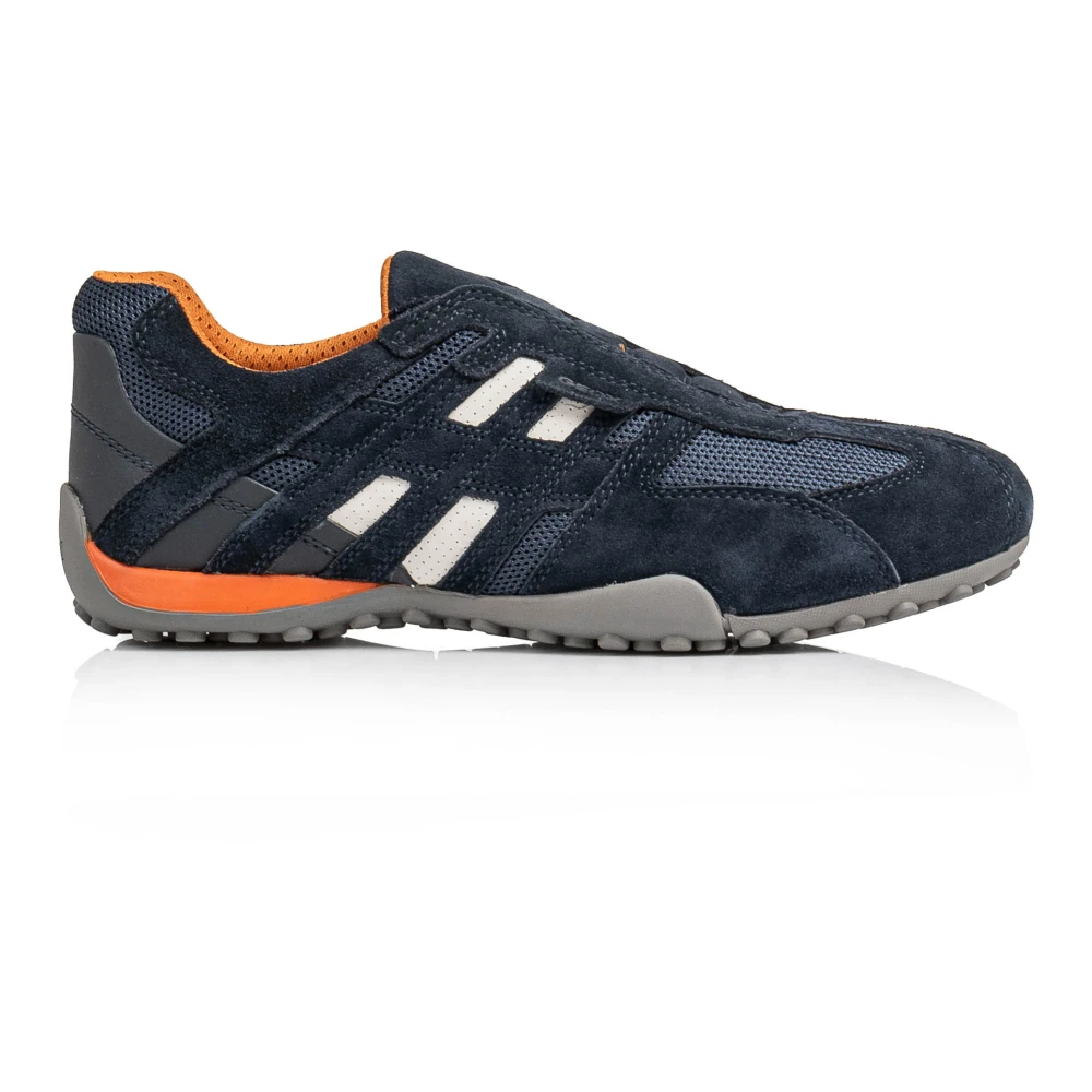 Geox Heren Snake Sneakers Leer Heren Schoenen Blauw
