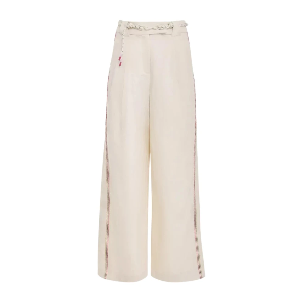 Zimmermann Slouch Tide Broek met Contraststiksels Beige Dames
