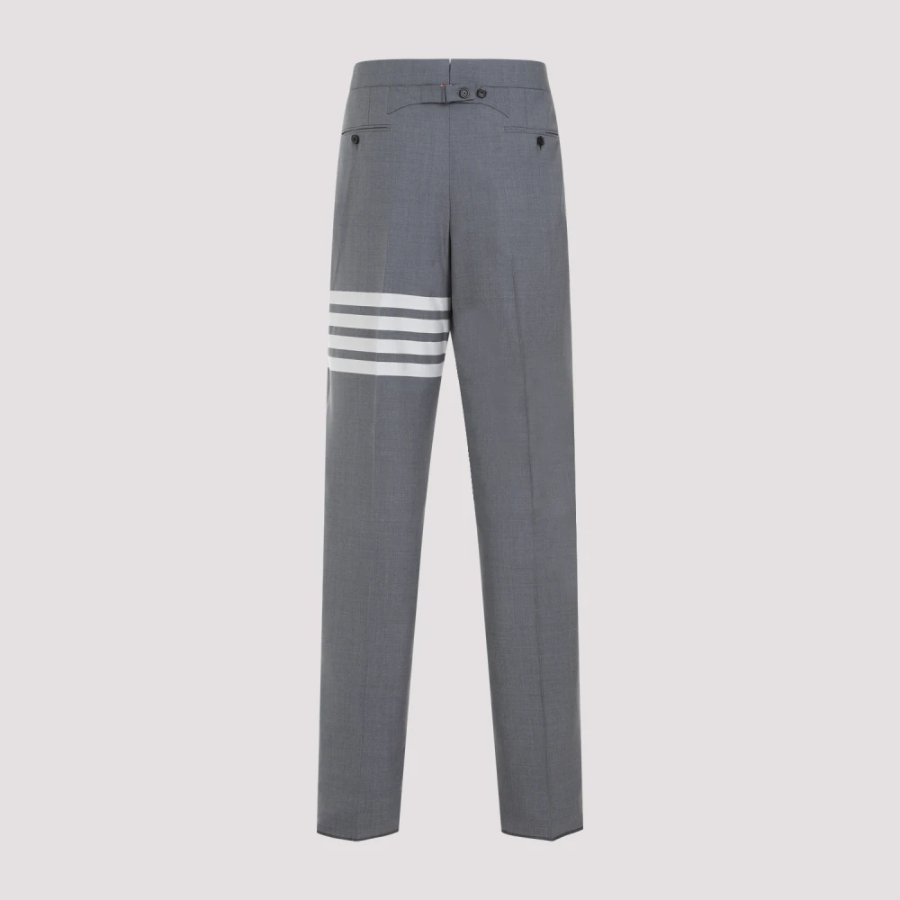 Thom Browne Grijze wollen broek met kenmerkende strepen Gray Heren