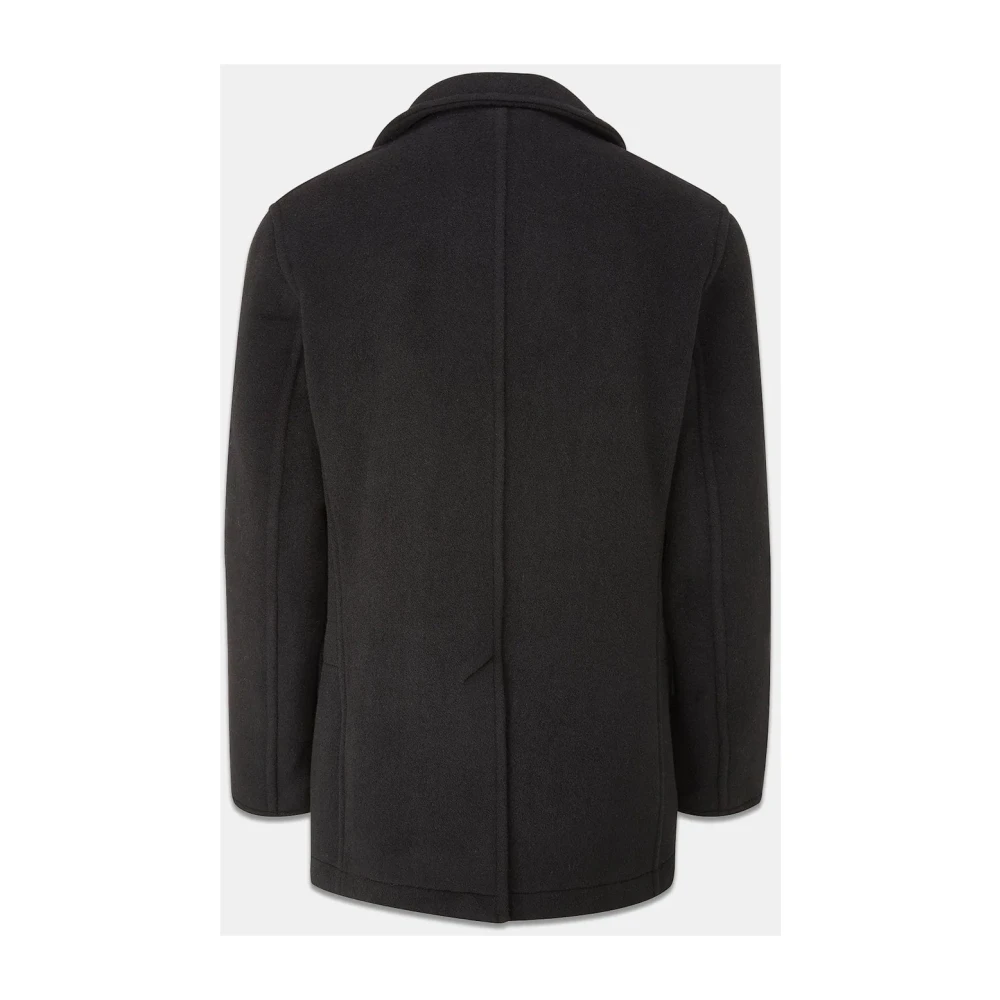 Gloverall Churchill Peacoat in zwart Stewart-L Black Heren