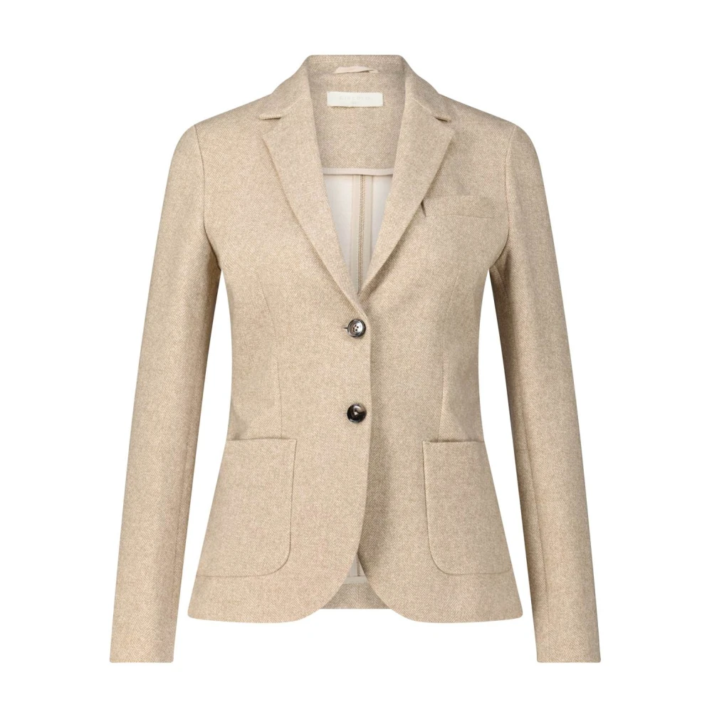 Circolo 1901 Elegant Herringbone Blazer Beige, Dam