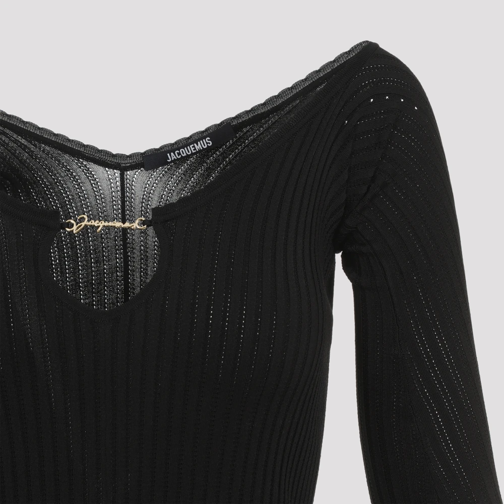 Jacquemus Zwarte Mini Jurk Pralu Black Dames