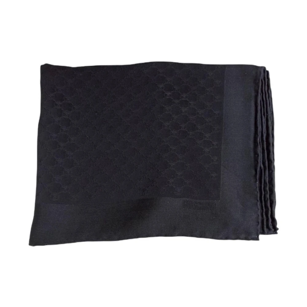 Moschino Zijden Jacquard Effen Kleur Sjaal Black Unisex