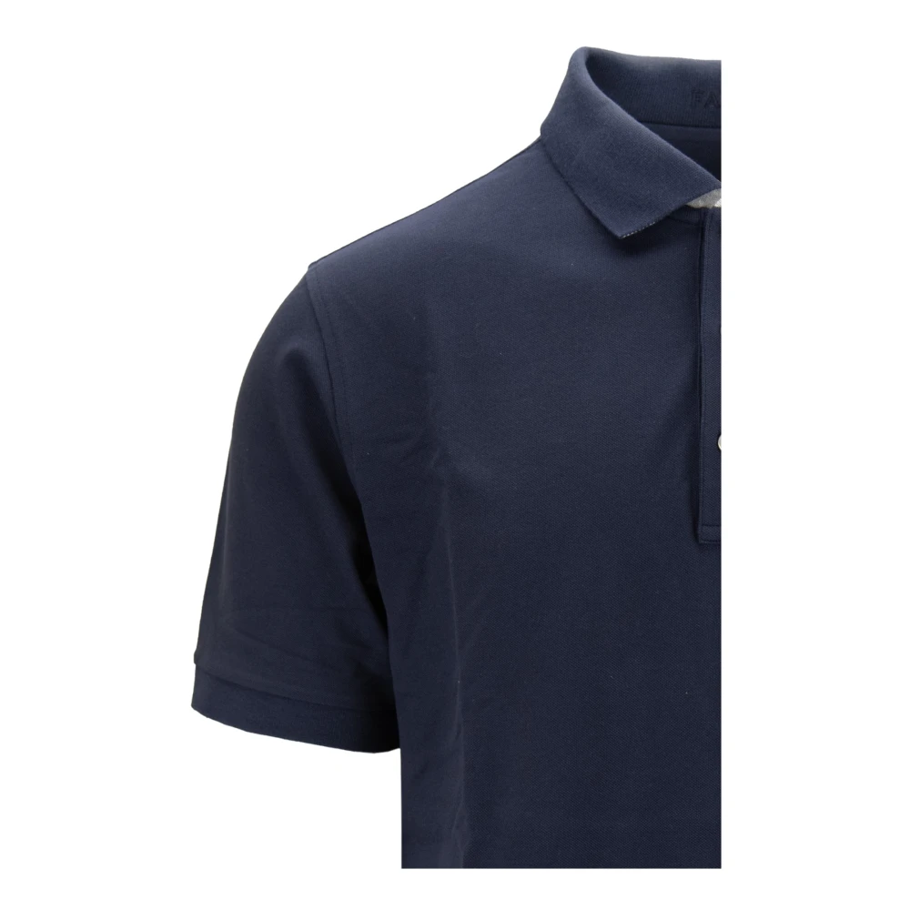 Fay Heren Button Polo Shirt Blue Heren