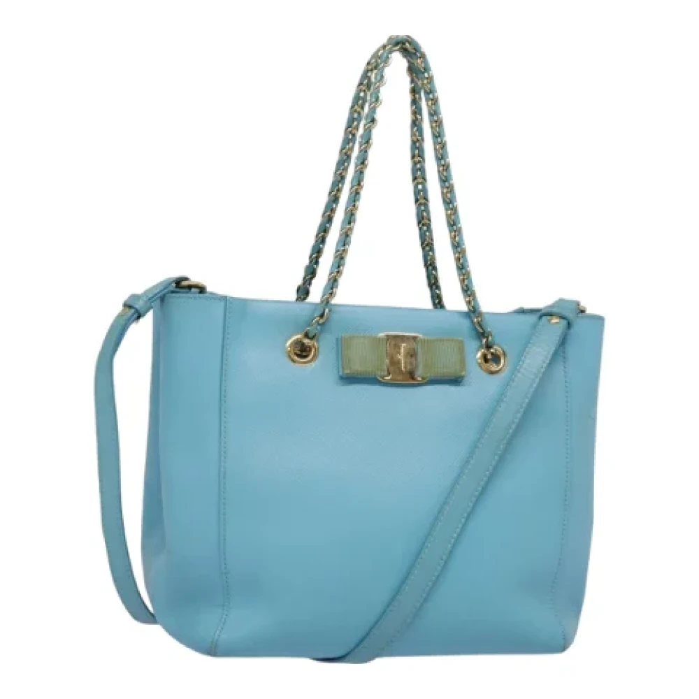 Salvatore Ferragamo Pre-owned Leather handbags Blue Dames