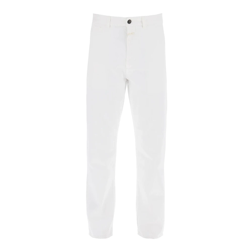 Closed Slim-fit Trousers White Heren