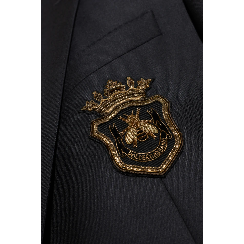 Dolce & Gabbana Wollen blazer met applicatie Black Heren