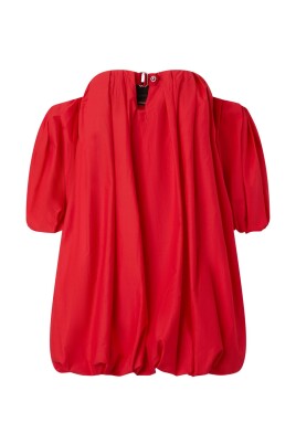 red-off-shoulder-dress-with-buckle-closure