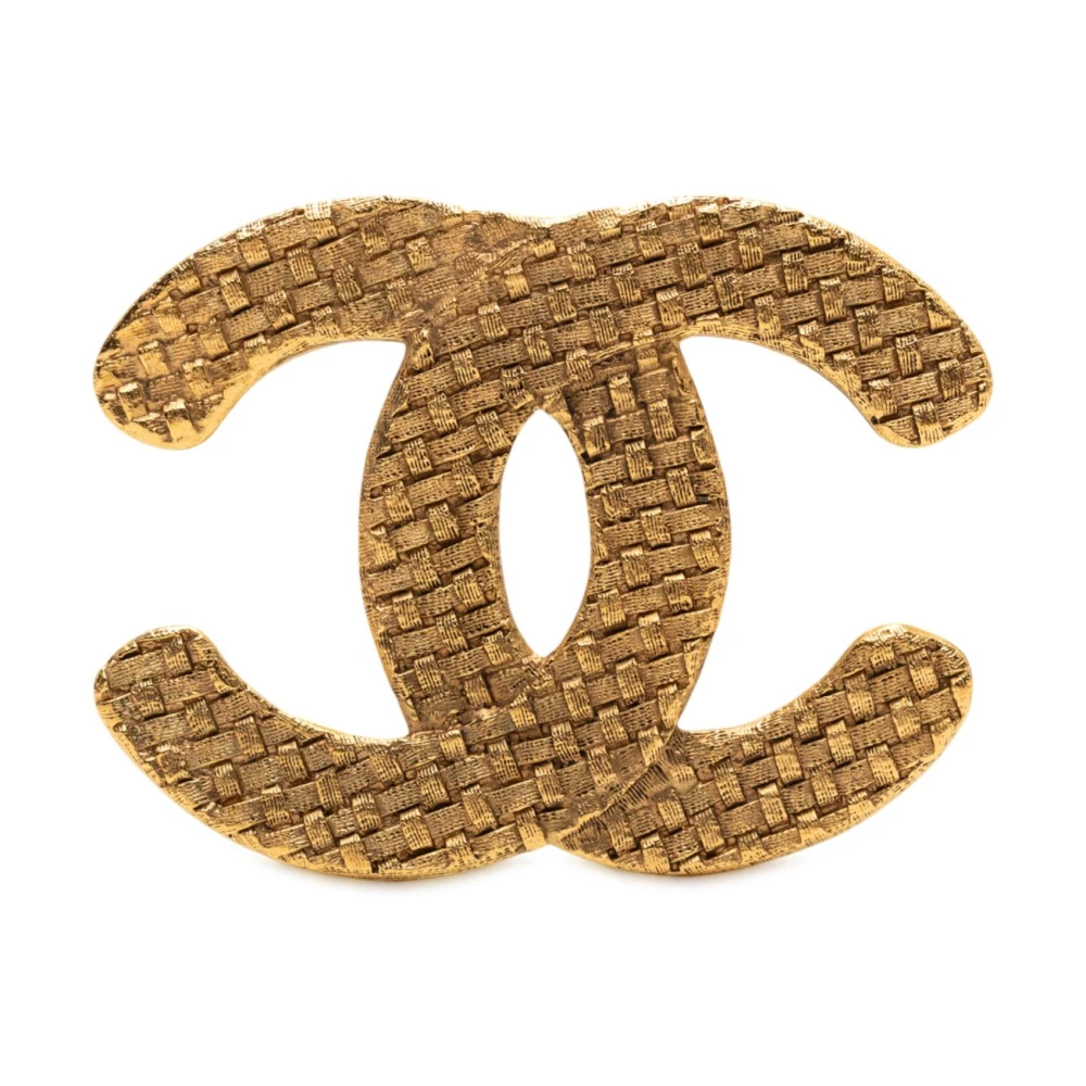 Chanel Vintage Women's Yellow Pre-Owned Brooch Pin