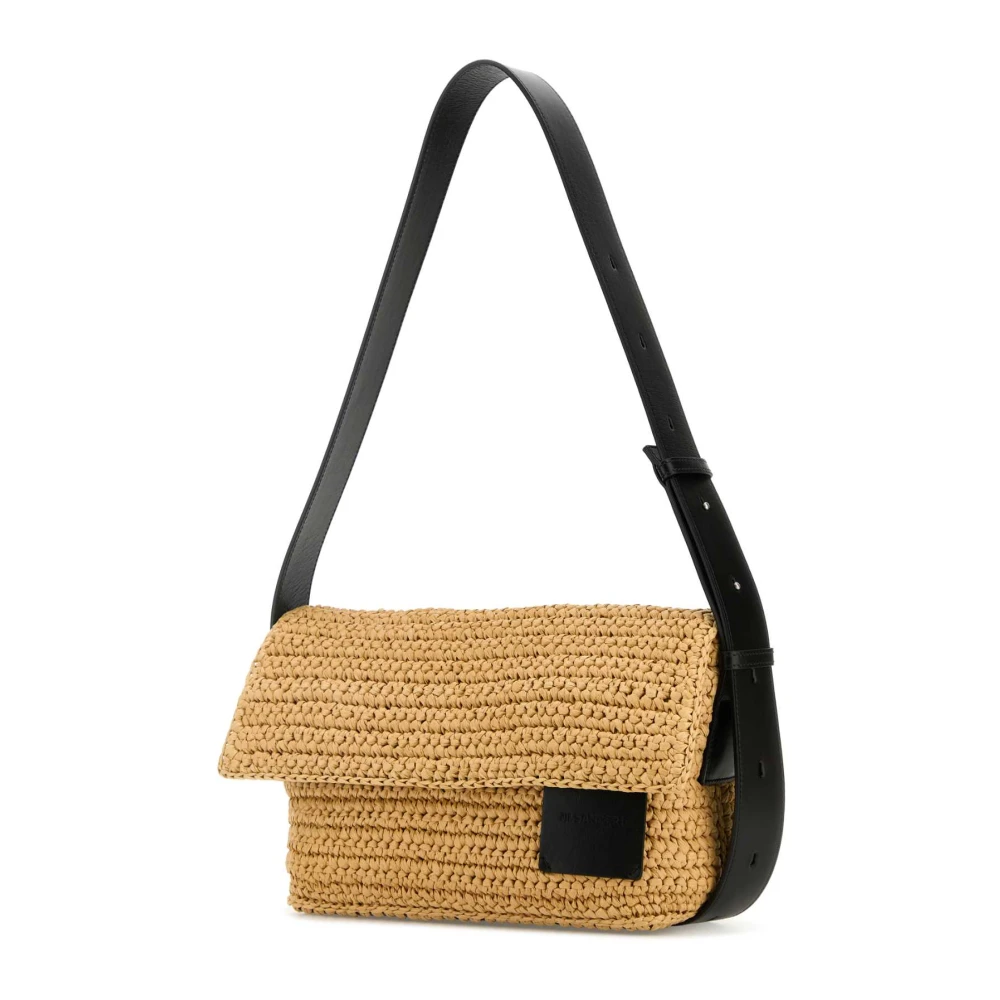 Jil Sander Raffia Crossbody Tas Beige Dames