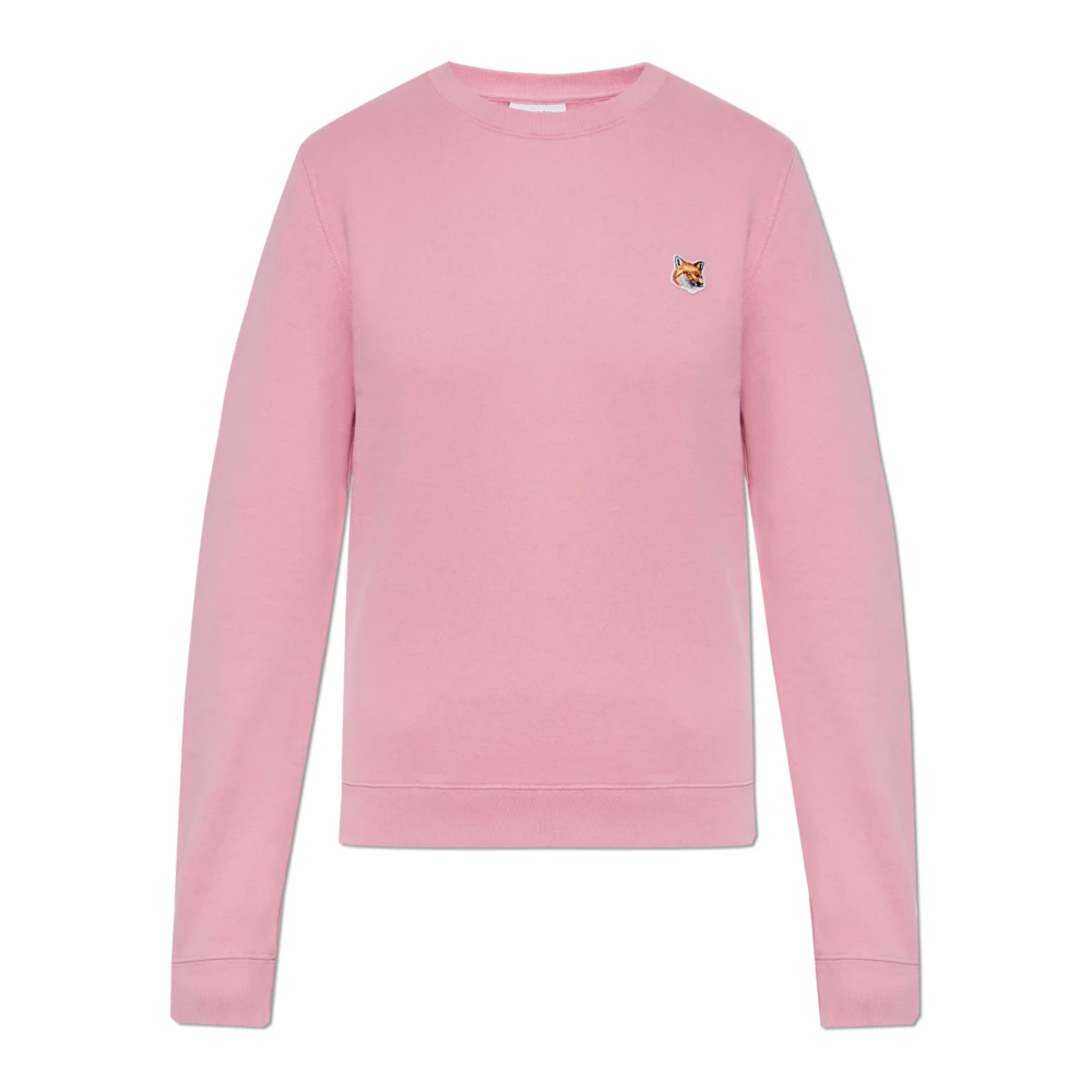 Maison Kitsuné Sweatshirt met Logo Patch Pink Dames