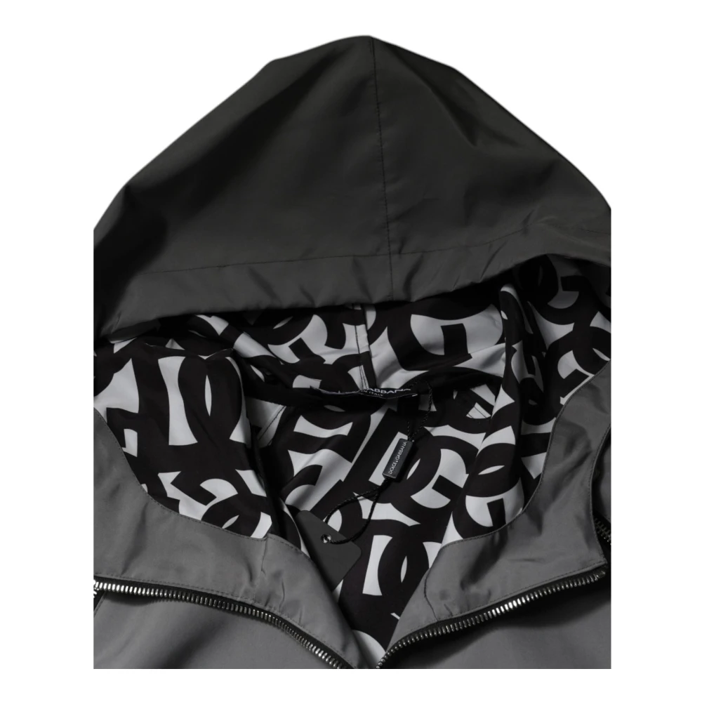 Dolce & Gabbana Grijze Hoodie met Rits en Logo Gray Heren