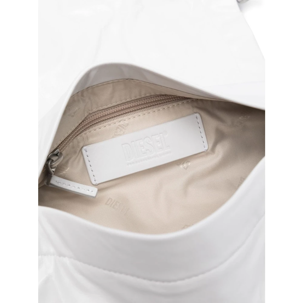 Diesel Witte Schoudertas met Omslag en Ritszak White Dames