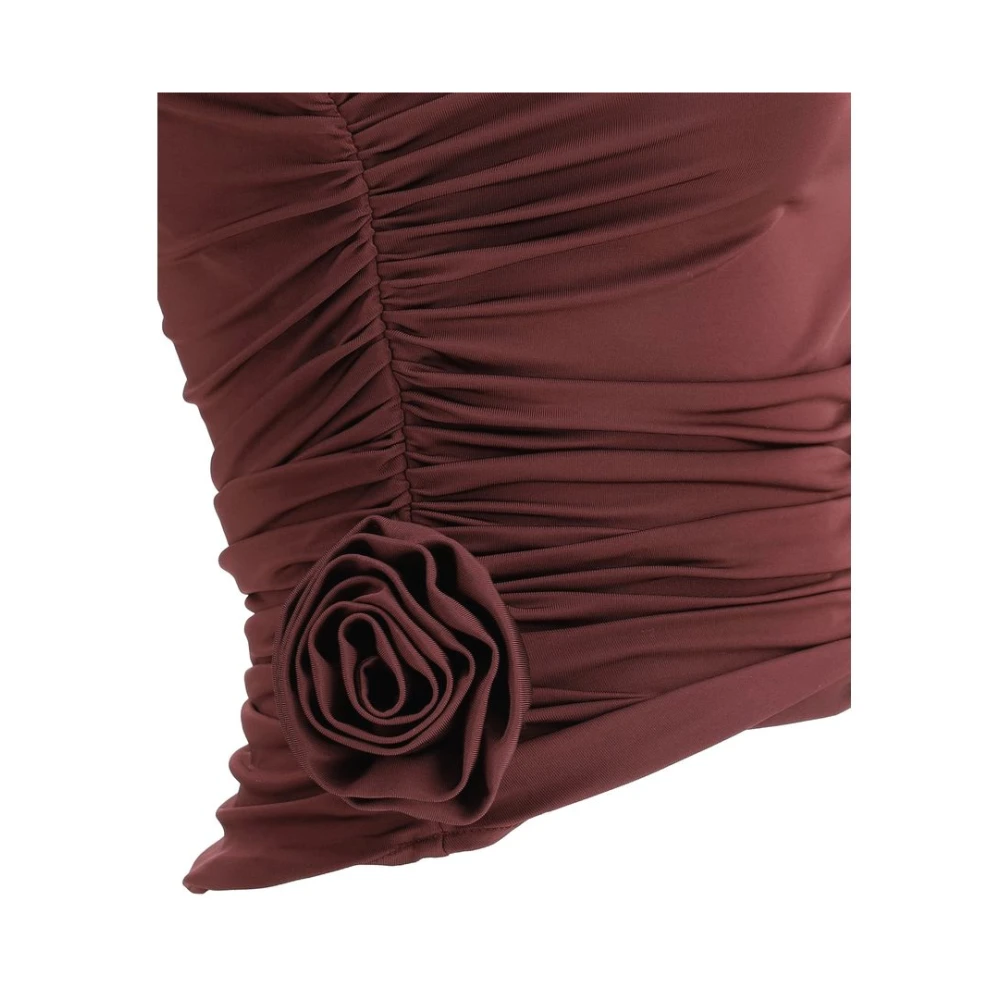 Magda Butrym One-Shoulder Rose Detail Top Red Dames