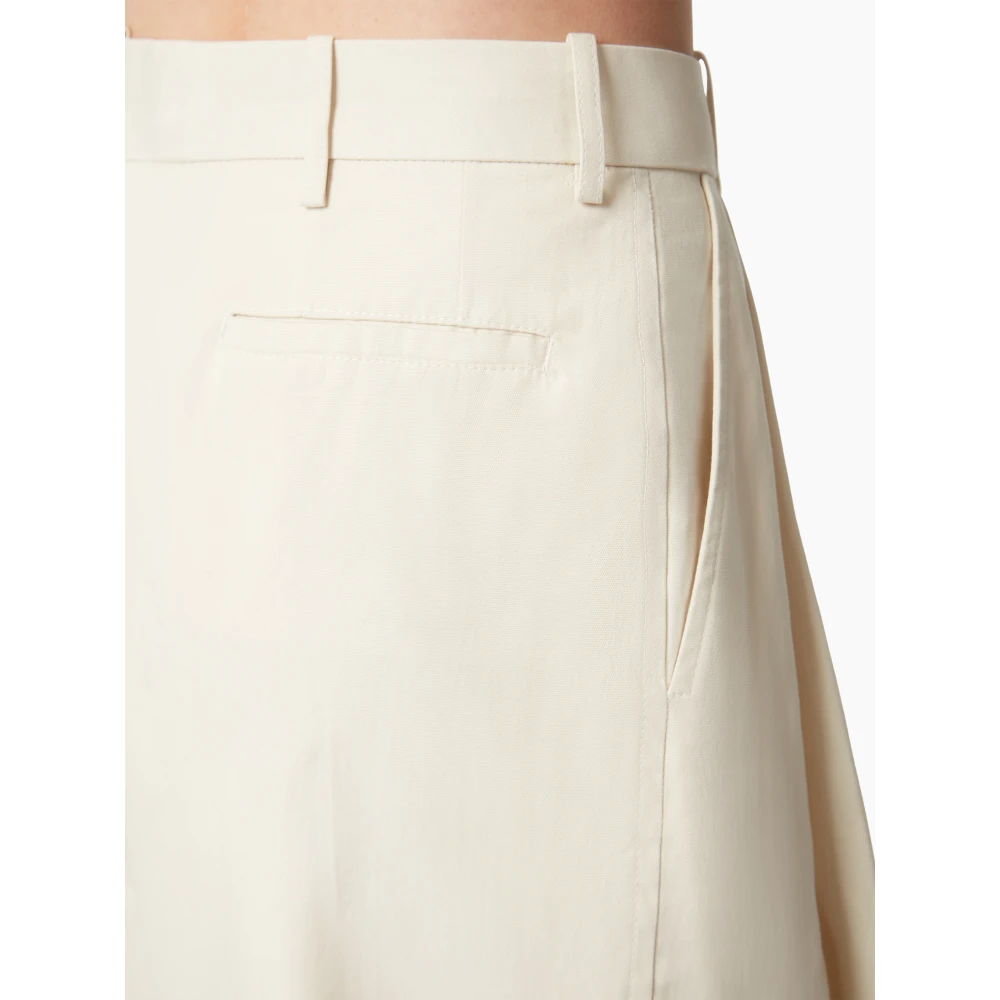 Nina Ricci Geplisseerde Wijde Pijp White Dames