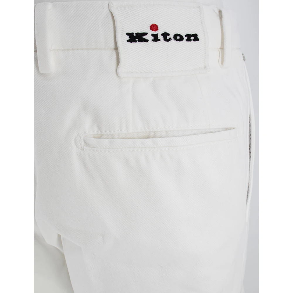 Kiton Slim-fit Trousers White Heren