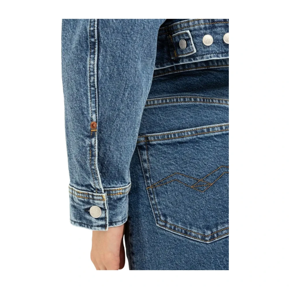 Replay Vintage Stone Wash Denim Jas Blue Dames