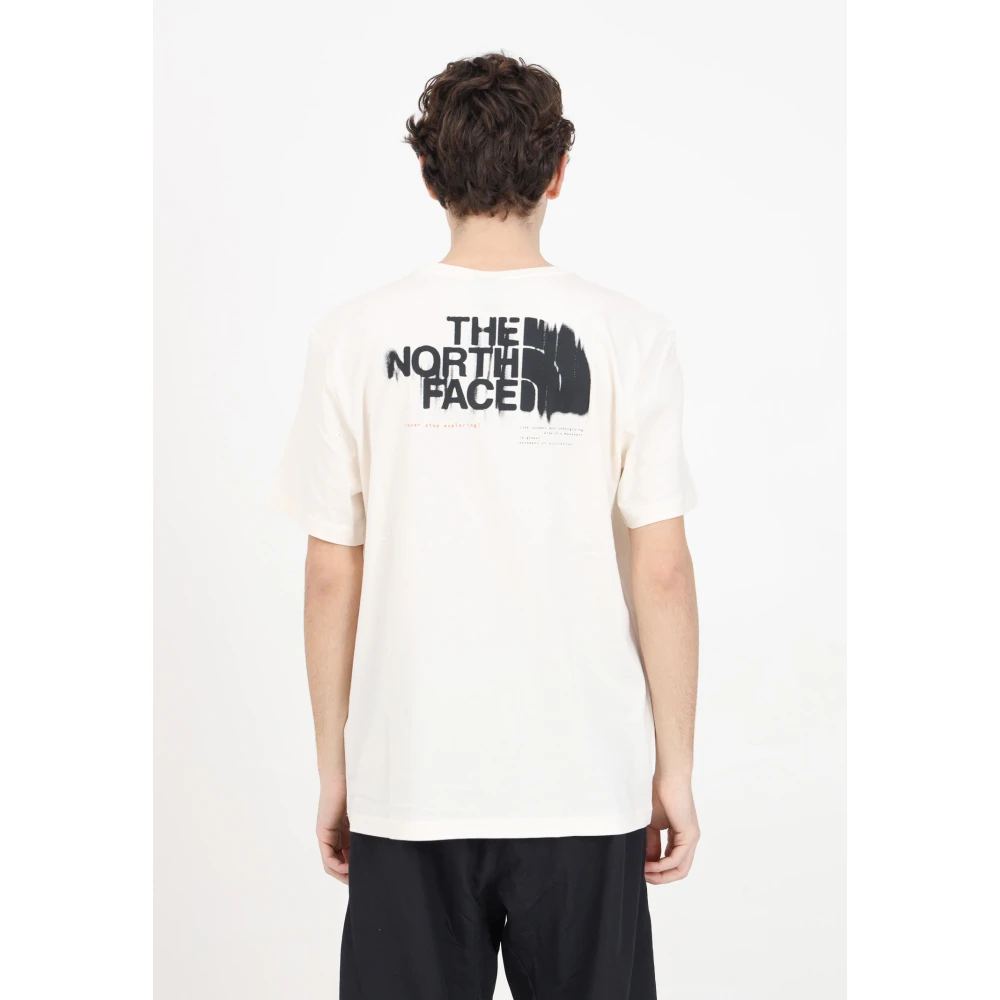 The North Face Heren Crème T-shirt met Street Art Logo Print White Heren