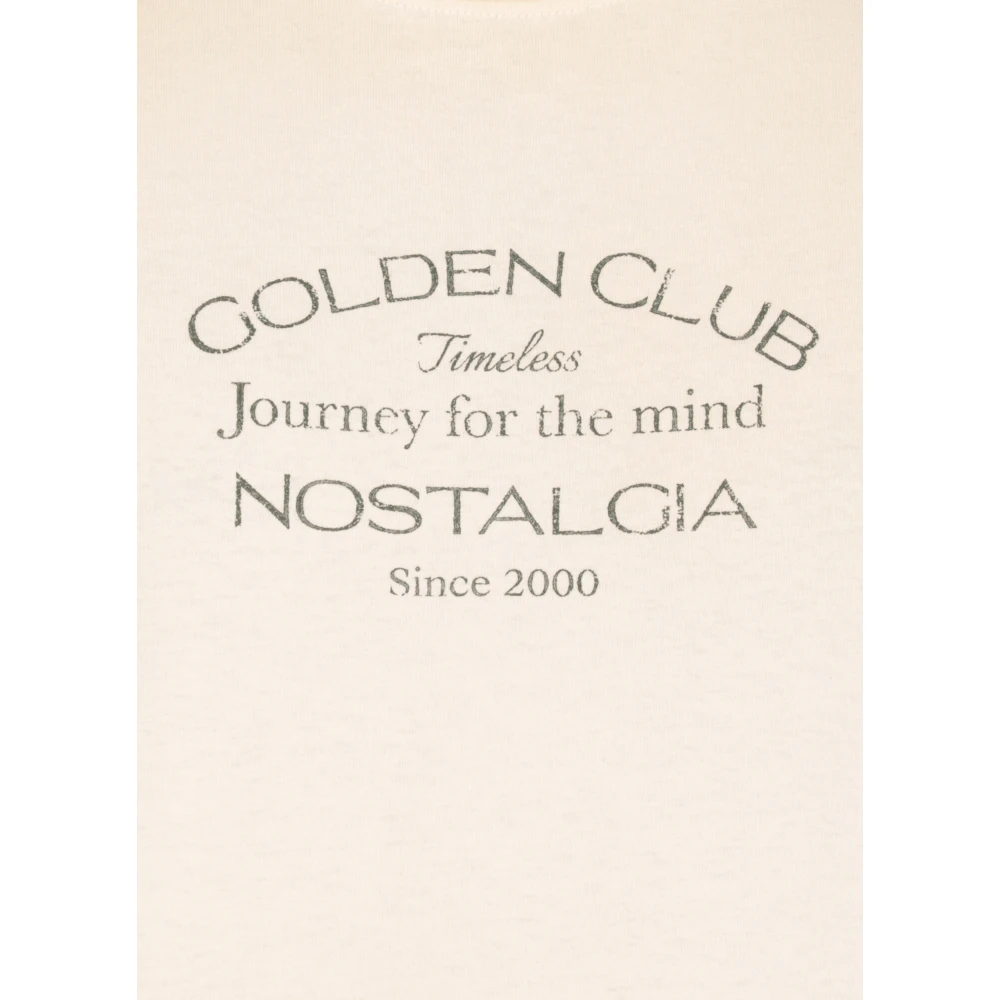 Golden Goose Wit katoenen T-shirt met Logo White Heren