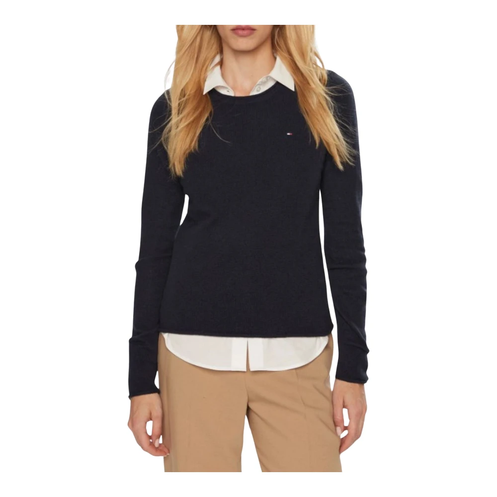 Tommy Hilfiger Zachte wollen trui voor vrouwen Blue Dames